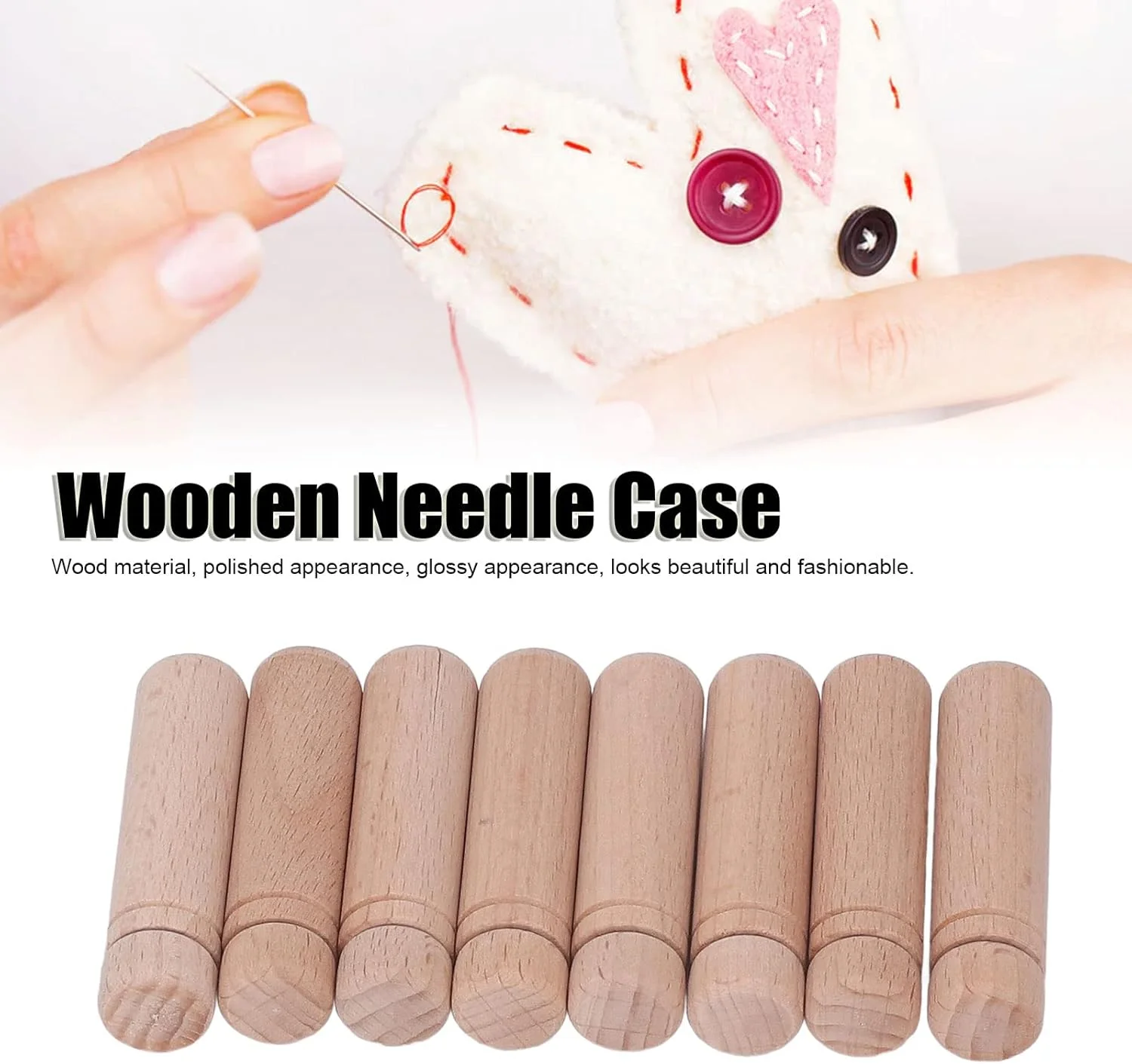 جای سوزن چوبی FOLOSAFENAR، نگهدارنده سوزن خیاطی سبک وزن با دوام 8 عددی برای مصارف خانگی