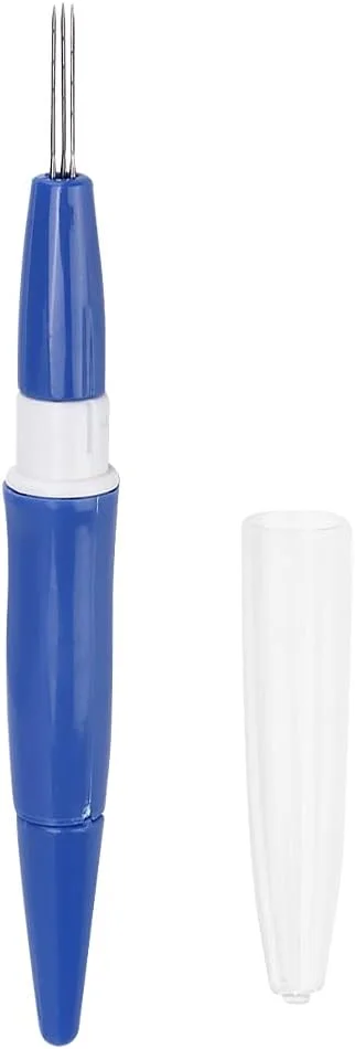 قلم سوزن نمدی، قلم سوزن نمدی پانچ قابل حمل 3 سوزنه، ابزار ساخت کاردستی DIY، لوازم خیاطی صورتی (رنگ: آبی)