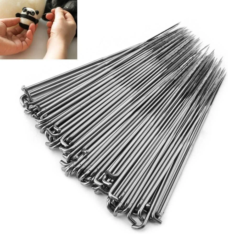 کیت سوزن نمد دوزی 100 عددی، ست ابزار نمد دوزی پین پشمی DIY، لوازم جانبی ابزار کاردستی دست ساز (L)