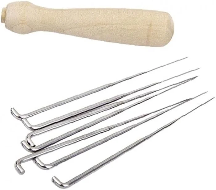 ست سوزن های نمد دوزی پشمی DIY با دسته چوبی، ابزار نمد دوزی پشمی، کیت استارتر نمد دوزی، ابزار جانبی صنایع دستی، لوازم و ملزومات مصرفی، سایر لوازم و ملزومات مصرفی