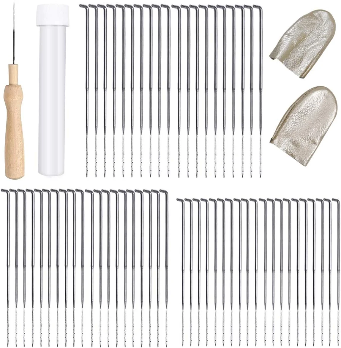 مجموعه ابزار نمد دوزی ناتوس 60 عددی، سوزن های نمد دوزی در 3 سایز، ابزار سوزن نمد دوزی پشمی، سوزن های نمد دوزی با بطری، نگهدارنده های سوزن چوبی، برای لوازم جانبی بافتنی صنایع دستی