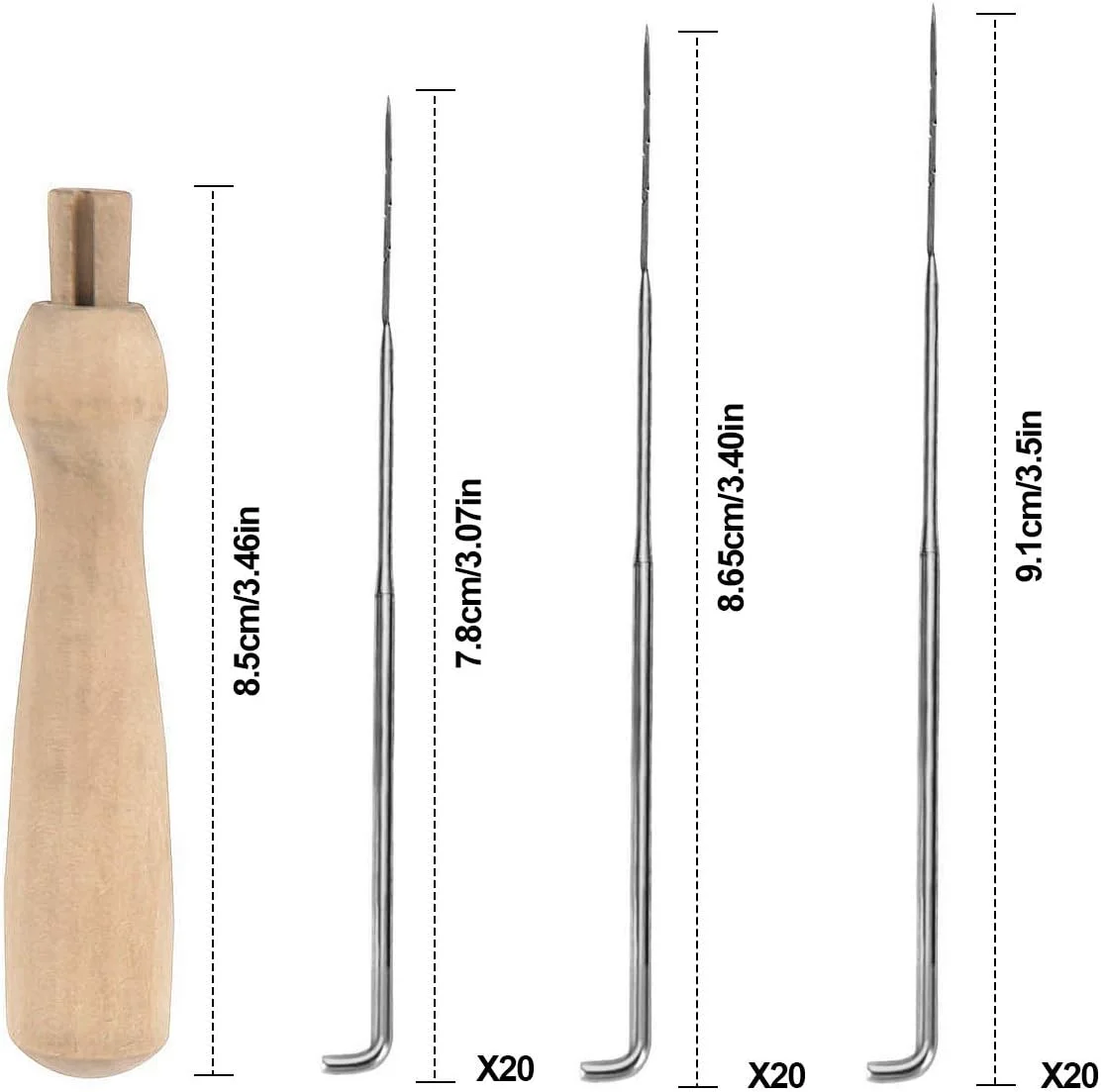 مجموعه ابزار نمد دوزی ناتوس 60 عددی، سوزن های نمد دوزی در 3 سایز، ابزار سوزن نمد دوزی پشمی، سوزن های نمد دوزی با بطری، نگهدارنده های سوزن چوبی، برای لوازم جانبی بافتنی صنایع دستی