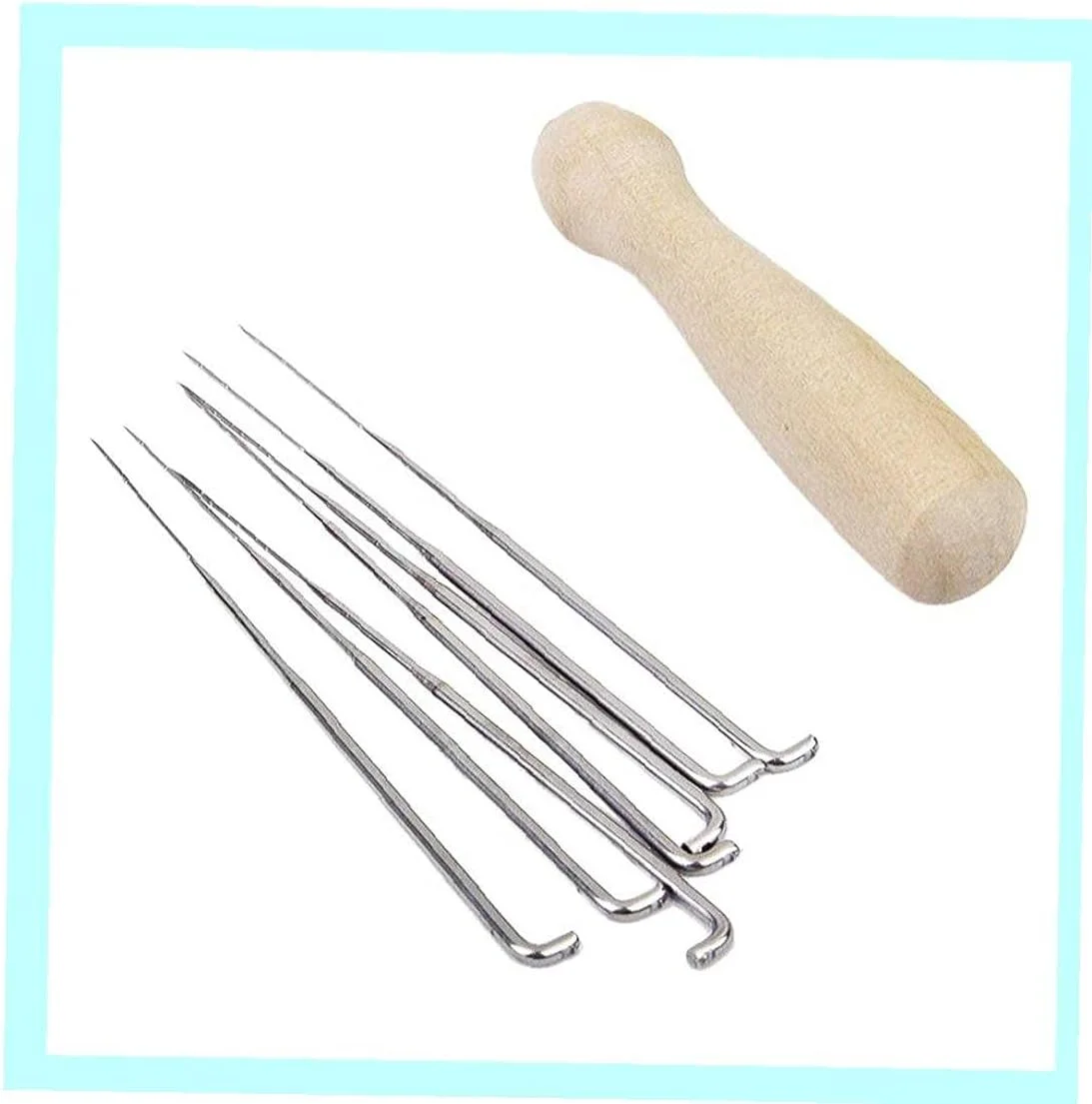 ست سوزن های نمد دوزی پشمی DIY با دسته چوبی، ابزار نمد دوزی پشمی، کیت استارتر نمد دوزی، ابزار جانبی صنایع دستی، لوازم و ملزومات مصرفی، سایر لوازم و ملزومات مصرفی