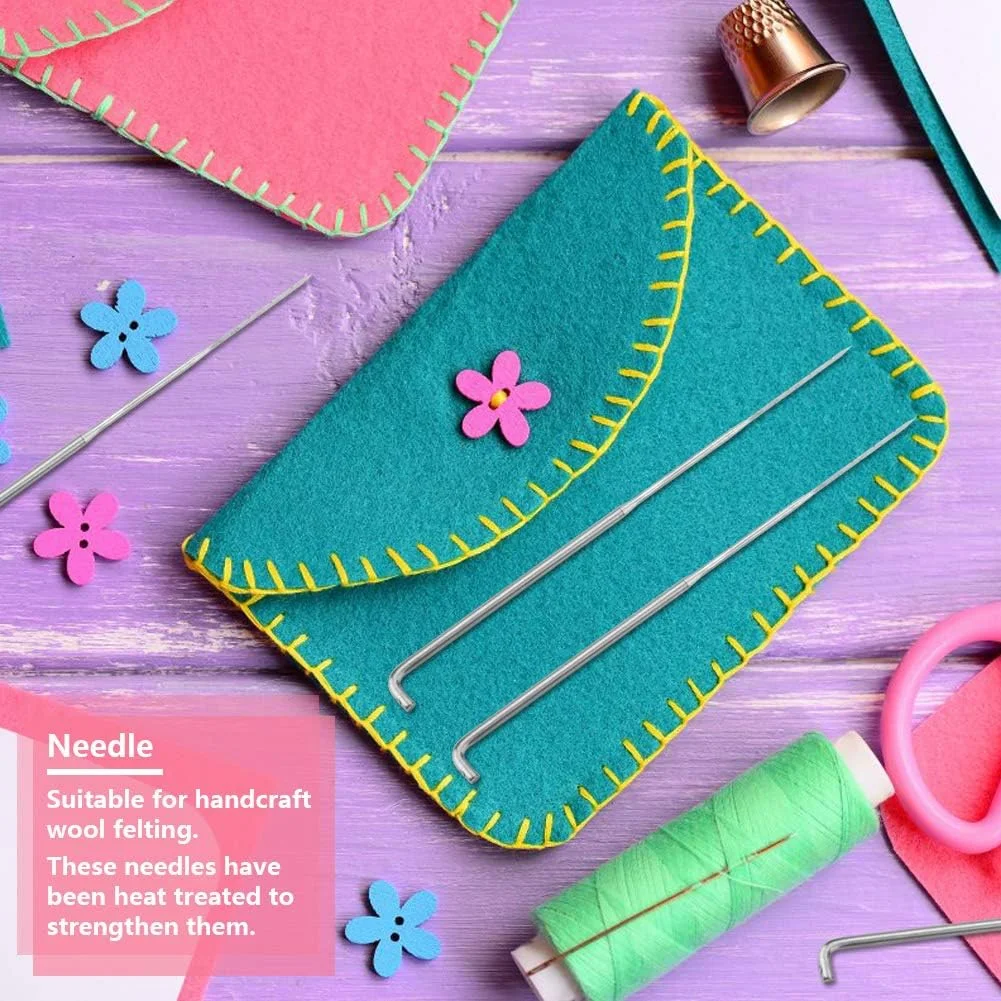 سوزن های نمد زنی برای نمد زنی خشک، 100 عدد سوزن نمد زنی سوزن نمد پشمی ابزار لوازم جانبی سوزن نمد زنی برای مبتدیان پروژه های نمد زنی پشمی DIY (سوزن متوسط)