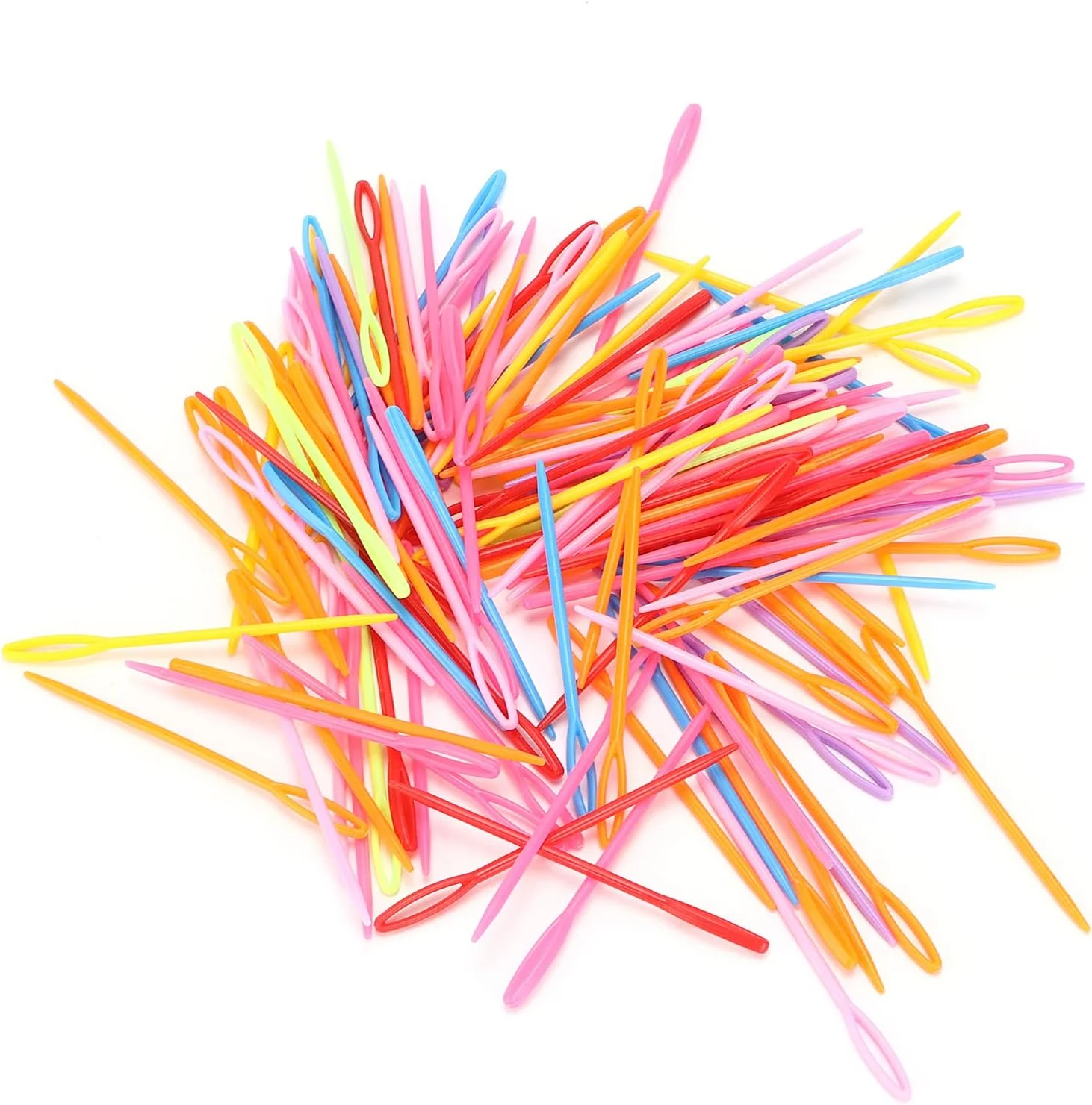 سوزن های پلاستیکی بافت FEIP، 1000 عدد سوزن خیاطی پلاستیکی رنگارنگ سوزن های گلدوزی برای خیاطی برای بافت برای DIY برای صنایع دستی