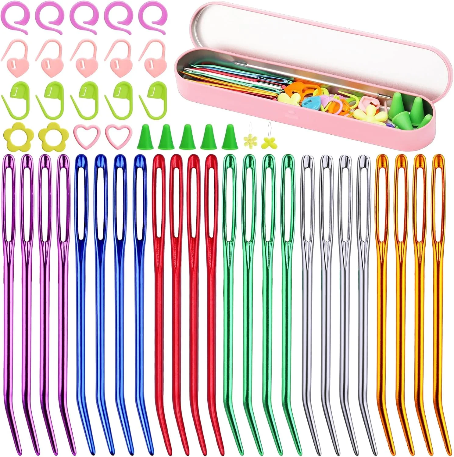 مجموعه سوزن های ملیله دوزی فادوب 50 عددی، 24 عدد سوزن نخ ضخیم با چشم بزرگ، 6 رنگ سوزن لحاف دوزی با چشم بزرگ، همراه با نشانگرهای بخیه سوزن های ضخیم و جعبه نگهداری برای ملیله دوزی و بافندگی مجموعه سوزن های ملیله دوزی فادوب 50 عددی، 24 عدد سوزن نخ ضخیم با چشم بزرگ، 6 رنگ سوزن لحاف دوزی با چشم بزرگ، همراه با نشانگرهای بخیه سوزن های ضخیم و جعبه نگهداری برای ملیله دوزی و بافندگی