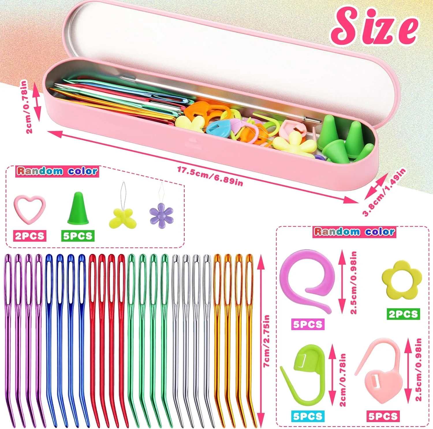 مجموعه سوزن های ملیله دوزی فادوب 50 عددی، 24 عدد سوزن نخ ضخیم با چشم بزرگ، 6 رنگ سوزن لحاف دوزی با چشم بزرگ، همراه با نشانگرهای بخیه سوزن های ضخیم و جعبه نگهداری برای ملیله دوزی و بافندگی مجموعه سوزن های ملیله دوزی فادوب 50 عددی، 24 عدد سوزن نخ ضخیم با چشم بزرگ، 6 رنگ سوزن لحاف دوزی با چشم بزرگ، همراه با نشانگرهای بخیه سوزن های ضخیم و جعبه نگهداری برای ملیله دوزی و بافندگی