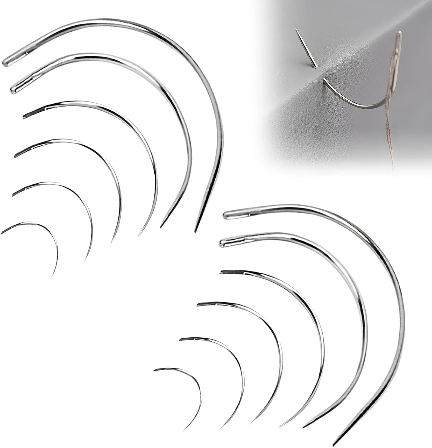 EOWVISN 12 عدد سوزن خمیده، سوزن های خیاطی خمیده، لوازم جانبی خیاطی DIY، ابزار خیاطی، سوزن های خمیده، سوزن های خمیده نوع C EOWVISN 12 عدد سوزن خمیده، سوزن های خیاطی خمیده، لوازم جانبی خیاطی DIY، ابزار خیاطی، سوزن های خمیده، سوزن های خمیده نوع C