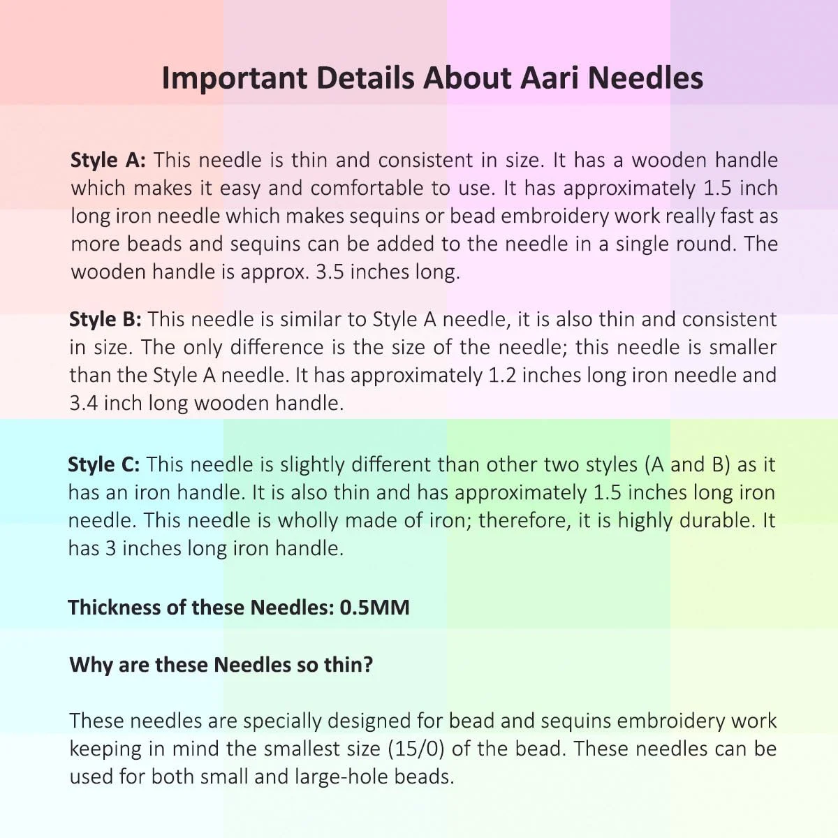 مجموعه سوزن های گلدوزی آری Embroiderymaterial برای مهره دوزی و گلدوزی (چند رنگ، بسته 20 عددی) مجموعه سوزن های گلدوزی آری Embroiderymaterial برای مهره دوزی و گلدوزی (چند رنگ، بسته 20 عددی)