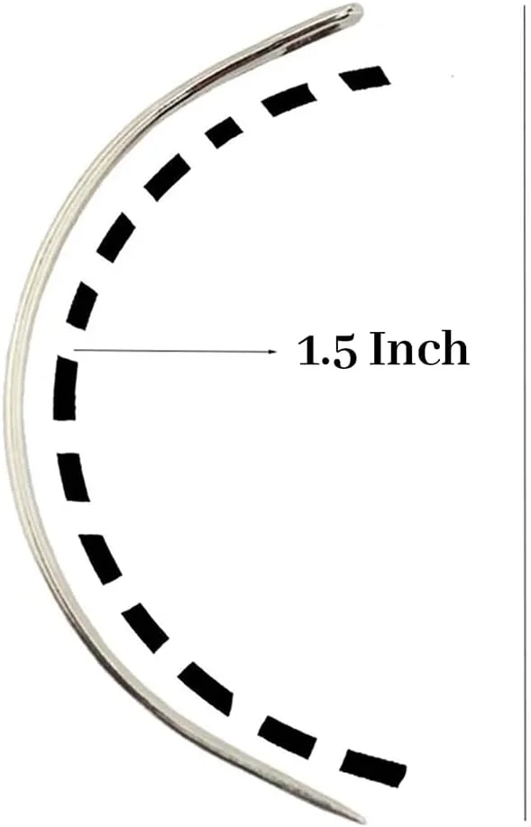 سوزن های گلدوزی استیل ضد زنگ چشم بزرگ C شکل خمیده (سوزن های بافت مو) برای خیاطی دستی، مهره دوزی، دوخت در مناطق تنگ یا دور از دسترس و گلدوزی (1.5 اینچ، 5 عدد) (1.5 اینچ) سوزن های گلدوزی استیل ضد زنگ چشم بزرگ C شکل خمیده (سوزن های بافت مو) برای خیاطی دستی، مهره دوزی، دوخت در مناطق تنگ یا دور از دسترس و گلدوزی (1.5 اینچ، 5 عدد) (1.5 اینچ)