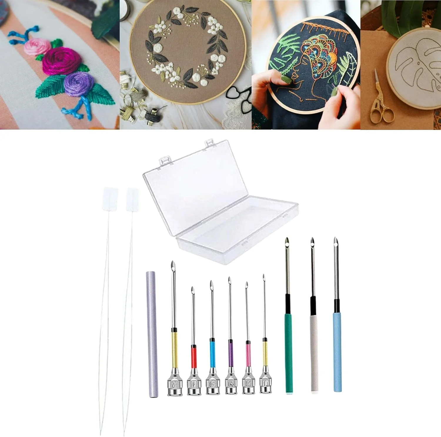 ست 12 عددی پانچ سوزن گلدوزی DIY، ابزار نخ کشی سوزن، ابزار صنایع دستی برای مبتدیان کوک صلیبی، فرش های پرزدار، خیاطی، ملیله دوزی - D ست 12 عددی پانچ سوزن گلدوزی DIY، ابزار نخ کشی سوزن، ابزار صنایع دستی برای مبتدیان کوک صلیبی، فرش های پرزدار، خیاطی، ملیله دوزی - D