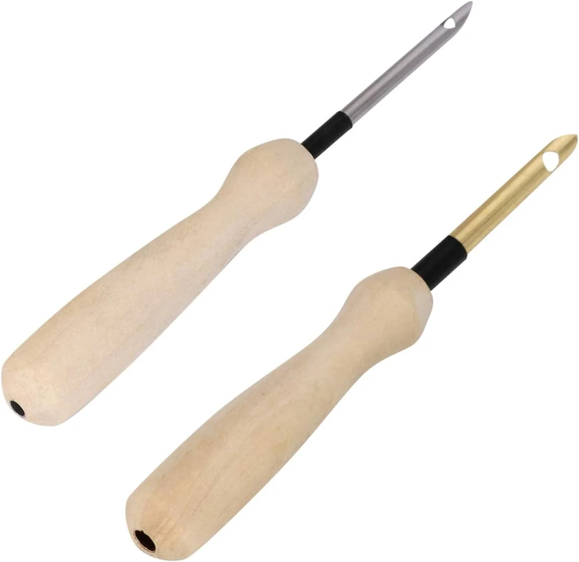 2 عدد قلم گلدوزی دسته چوبی، سوزن پانچ گلدوزی، ابزار بافندگی برای تزئینات DIY 2 عدد قلم گلدوزی دسته چوبی، سوزن پانچ گلدوزی، ابزار بافندگی برای تزئینات DIY