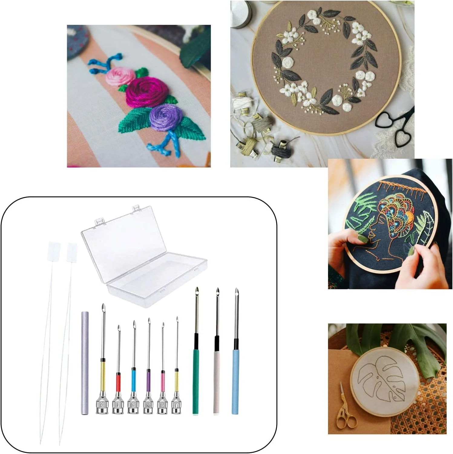 ست 12 عددی پانچ سوزن گلدوزی DIY، ابزار نخ کشی سوزن، ابزار صنایع دستی برای مبتدیان کوک صلیبی، فرش های پرزدار، خیاطی، ملیله دوزی - D ست 12 عددی پانچ سوزن گلدوزی DIY، ابزار نخ کشی سوزن، ابزار صنایع دستی برای مبتدیان کوک صلیبی، فرش های پرزدار، خیاطی، ملیله دوزی - D