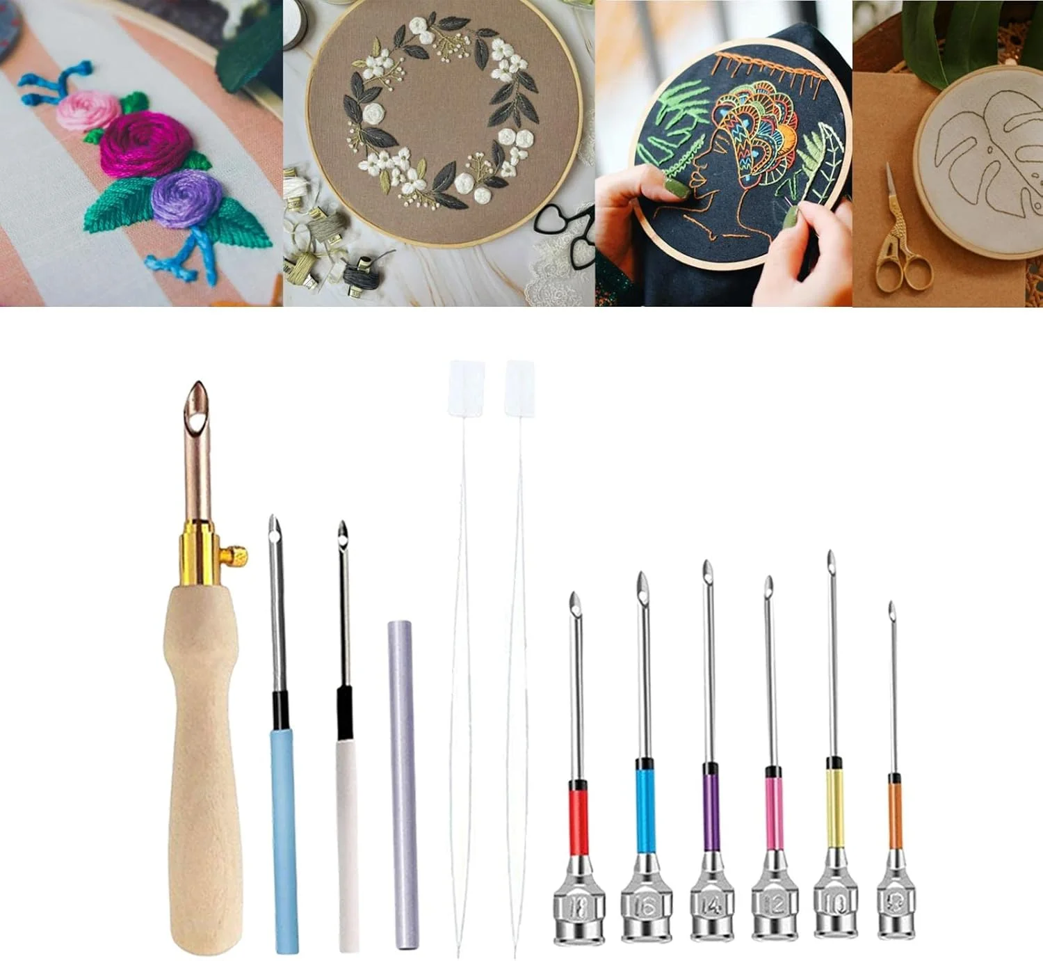 ست 12 عددی سوزن پانچ DIY، ابزار نخکش سوزن، ابزار صنایع دستی برای مبتدیان گلدوزی، فرشهای پرزدار، خیاطی و ملیلهدوزی - E ست 12 عددی سوزن پانچ DIY، ابزار نخکش سوزن، ابزار صنایع دستی برای مبتدیان گلدوزی، فرشهای پرزدار، خیاطی و ملیلهدوزی - E