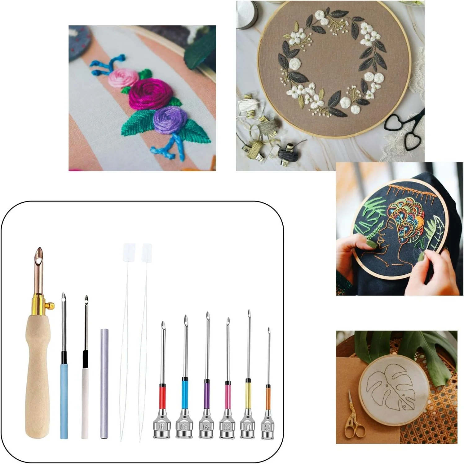 ست 12 عددی سوزن پانچ DIY، ابزار نخکش سوزن، ابزار صنایع دستی برای مبتدیان گلدوزی، فرشهای پرزدار، خیاطی و ملیلهدوزی - E ست 12 عددی سوزن پانچ DIY، ابزار نخکش سوزن، ابزار صنایع دستی برای مبتدیان گلدوزی، فرشهای پرزدار، خیاطی و ملیلهدوزی - E