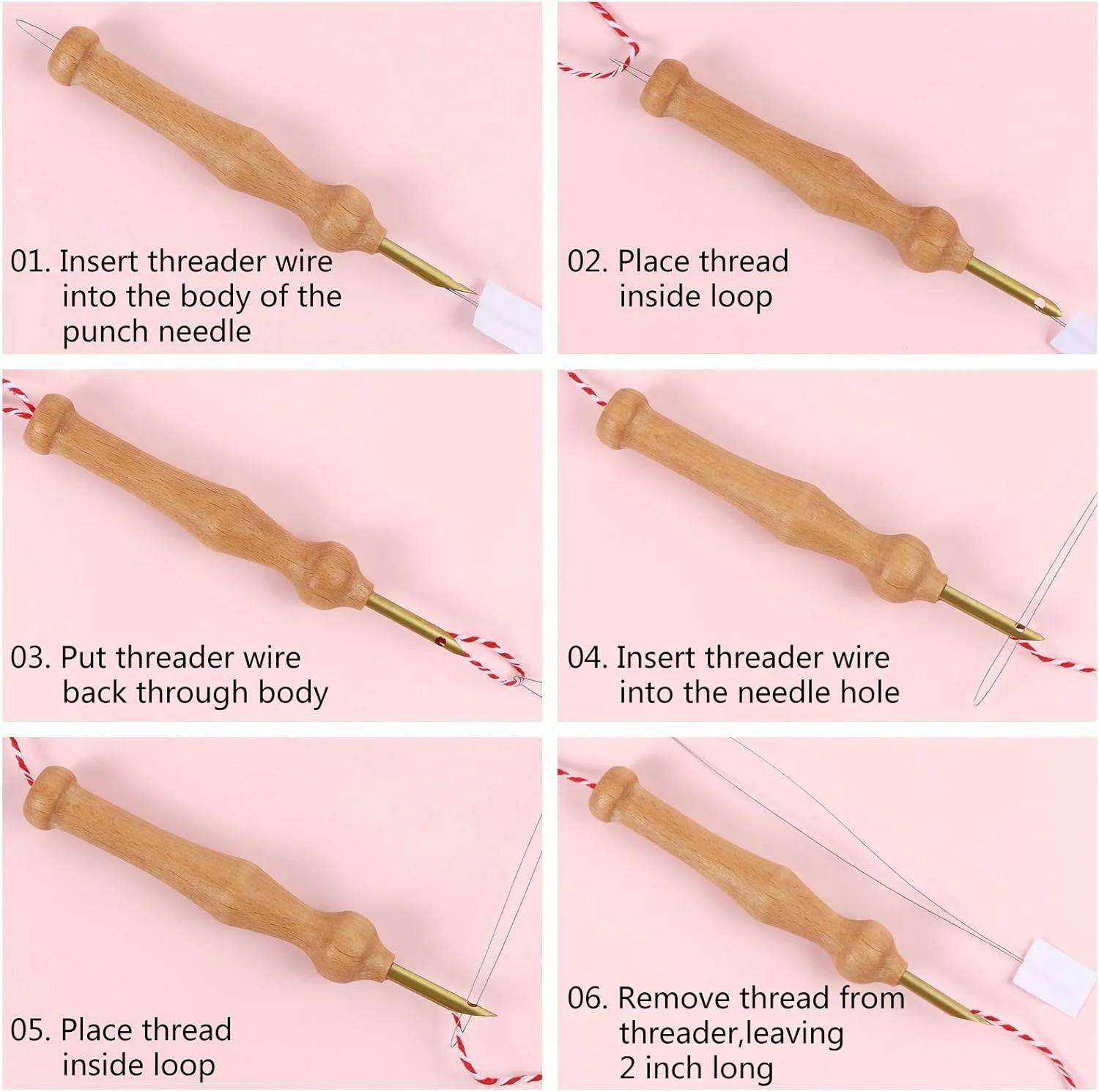قلم های گلدوزی دسته چوبی Benbo، 3 عدد سوزن پانچ گلدوزی نخ و 3 عدد سوزن نخ کن ابزار بافندگی DIY دوخت تزئینی وصله دوزی قلاب بافی فرش قلم های گلدوزی دسته چوبی Benbo، 3 عدد سوزن پانچ گلدوزی نخ و 3 عدد سوزن نخ کن ابزار بافندگی DIY دوخت تزئینی وصله دوزی قلاب بافی فرش