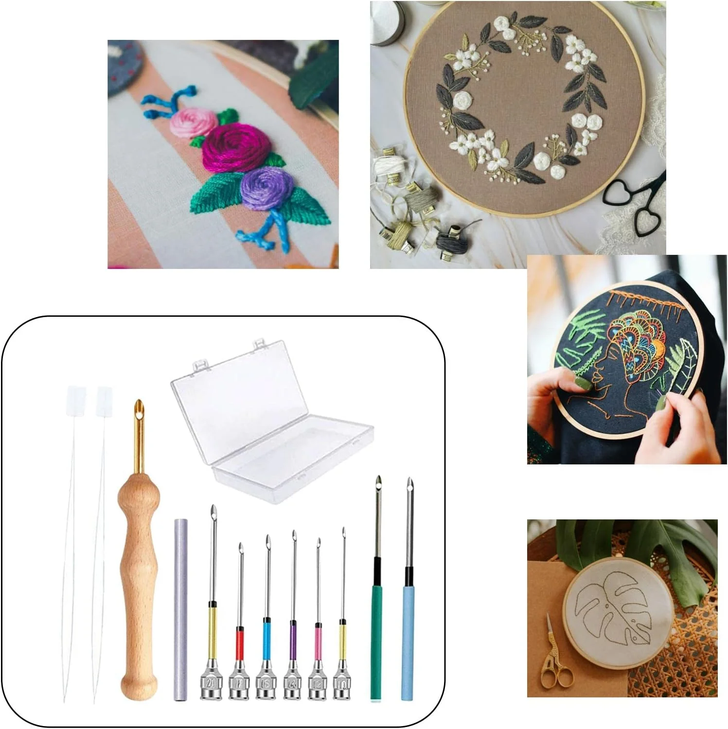 ست 12 عددی پانچ سوزن گلدوزی DIY، ابزار نخ کشی سوزن، ابزار کاردستی برای مبتدیان کوک صلیبی، فرش های پرزدار، ملیله دوزی - C ست 12 عددی پانچ سوزن گلدوزی DIY، ابزار نخ کشی سوزن، ابزار کاردستی برای مبتدیان کوک صلیبی، فرش های پرزدار، ملیله دوزی - C