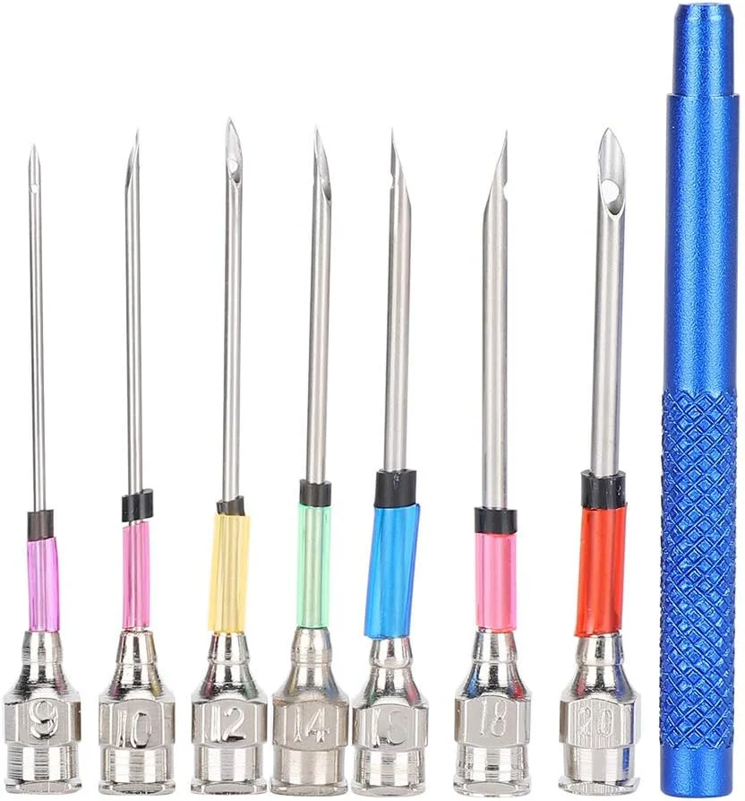 سوزن های پانچ گلدوزی فولادی، ست ابزار نخ دوزی، سوزن هنری بافندگی با دسته برای کاردستی و تزئینات دستی DIY سوزن های پانچ گلدوزی فولادی، ست ابزار نخ دوزی، سوزن هنری بافندگی با دسته برای کاردستی و تزئینات دستی DIY