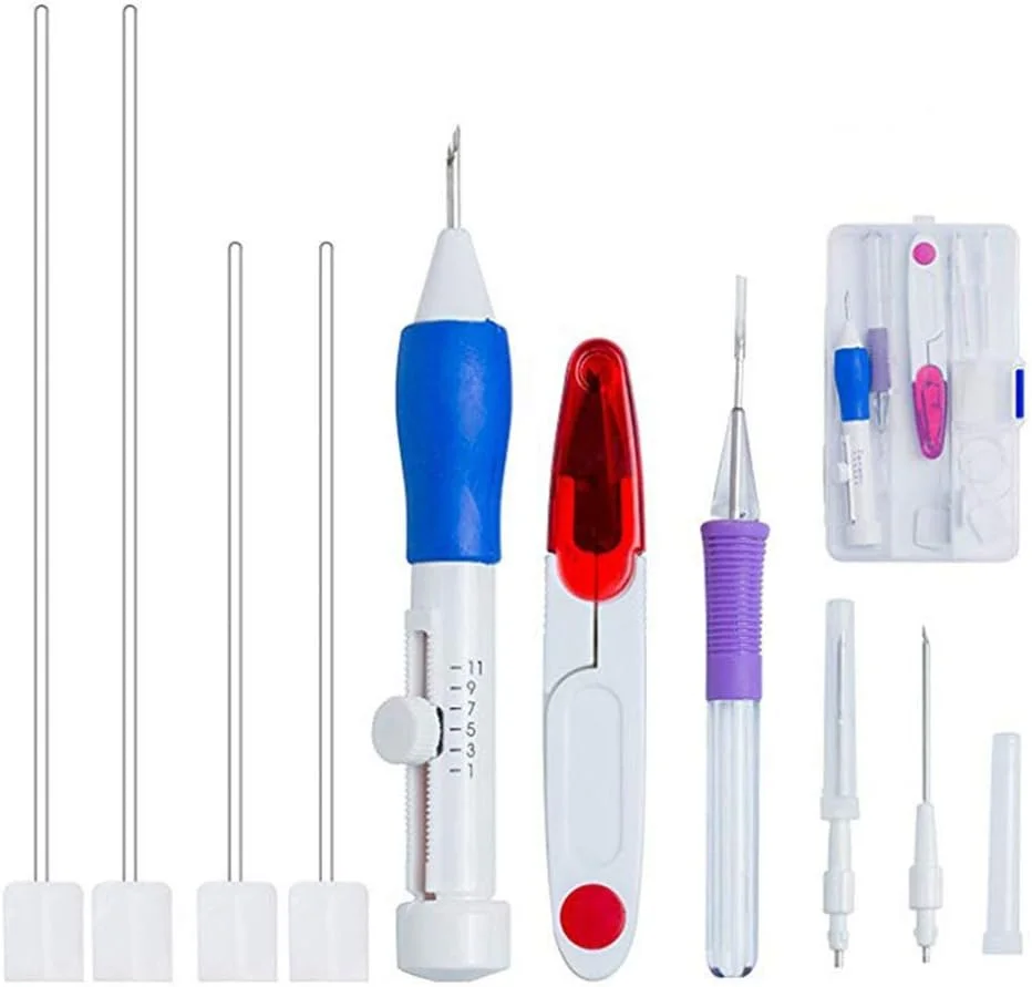 ست گلدوزی جادویی 136 تکه، کیت سوزن پانچ قلم دوخت با 100 نخ رنگی، سوزن، قیچی، انگشتانه، بشکاف، ابزار کاردستی خیاطی برای گلدوزی و کوک صلیبی DIY ست گلدوزی جادویی 136 تکه، کیت سوزن پانچ قلم دوخت با 100 نخ رنگی، سوزن، قیچی، انگشتانه، بشکاف، ابزار کاردستی خیاطی برای گلدوزی و کوک صلیبی DIY