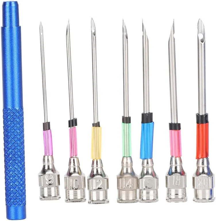 سوزن های پانچ گلدوزی فولادی، ست ابزار نخ دوزی، سوزن هنری بافندگی با دسته برای کاردستی و تزئینات دستی DIY سوزن های پانچ گلدوزی فولادی، ست ابزار نخ دوزی، سوزن هنری بافندگی با دسته برای کاردستی و تزئینات دستی DIY