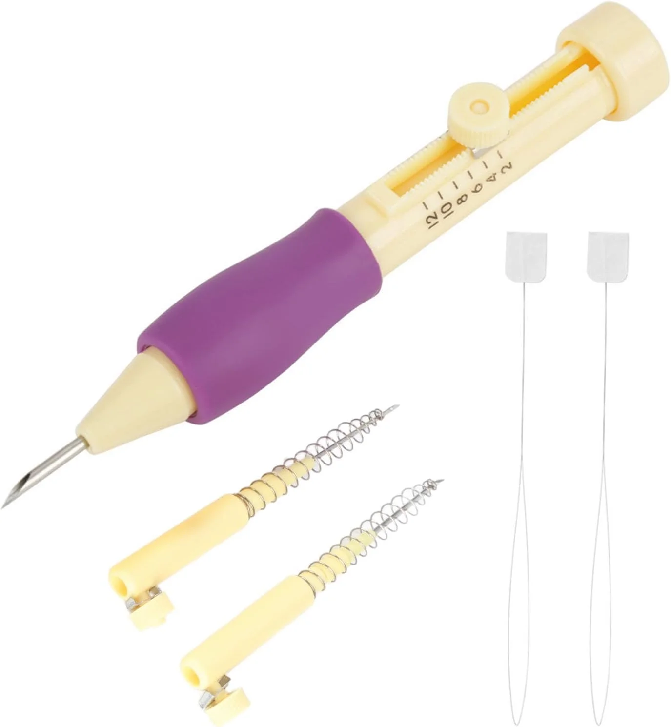 ست سوزن پانچ گلدوزی، سوزن های استیل ضد زنگ ممتاز با دسته راحت برای صنایع دستی DIY و تزئینات پارچه ای [ست سوزن گلدوزی] (#1)