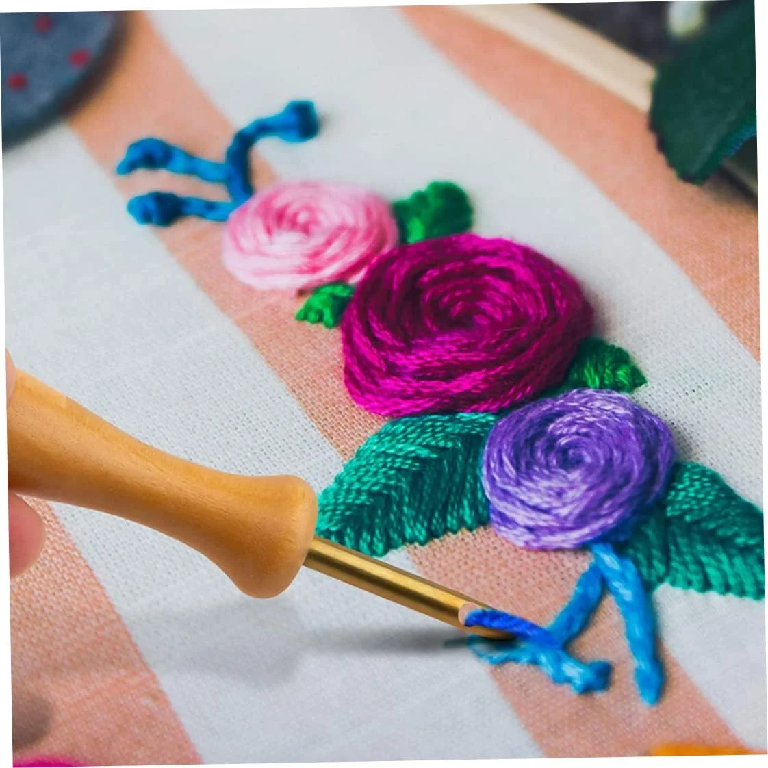 ست های سوزن پانچ گلدوزی، نخ فرش، سوزن های پانچ، نخ های سوزن برای مبتدیان DIY Cross Stitching 17PCS ست های سوزن پانچ گلدوزی، نخ فرش، سوزن های پانچ، نخ های سوزن برای مبتدیان DIY Cross Stitching 17PCS