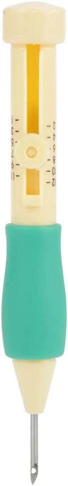 ست قلم سوزن دوزی 3 سایز، ابزار سوزن پانچ قابل تنظیم، ست قلم سوزن دوزی سوزن دوزی پانچ برای نخ های سوزن دوزی خیاطی DIY (زرد + سبز)