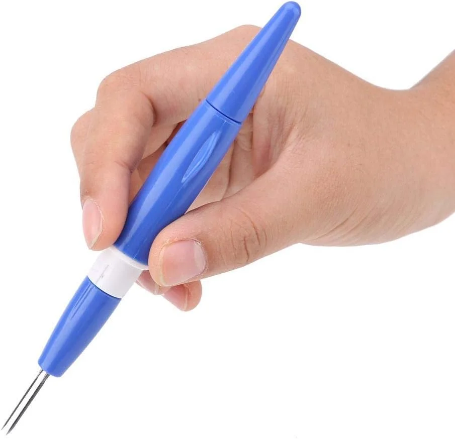 قلم های گلدوزی، قلم پانچ سوزنی گلدوزی خیاطی، لوازم نمد دوزی پشمی، ابزار بافندگی با مجموعه 3 سوزن ظریف برای صنایع دستی DIY (آبی) قلم های گلدوزی، قلم پانچ سوزنی گلدوزی خیاطی، لوازم نمد دوزی پشمی، ابزار بافندگی با مجموعه 3 سوزن ظریف برای صنایع دستی DIY (آبی)