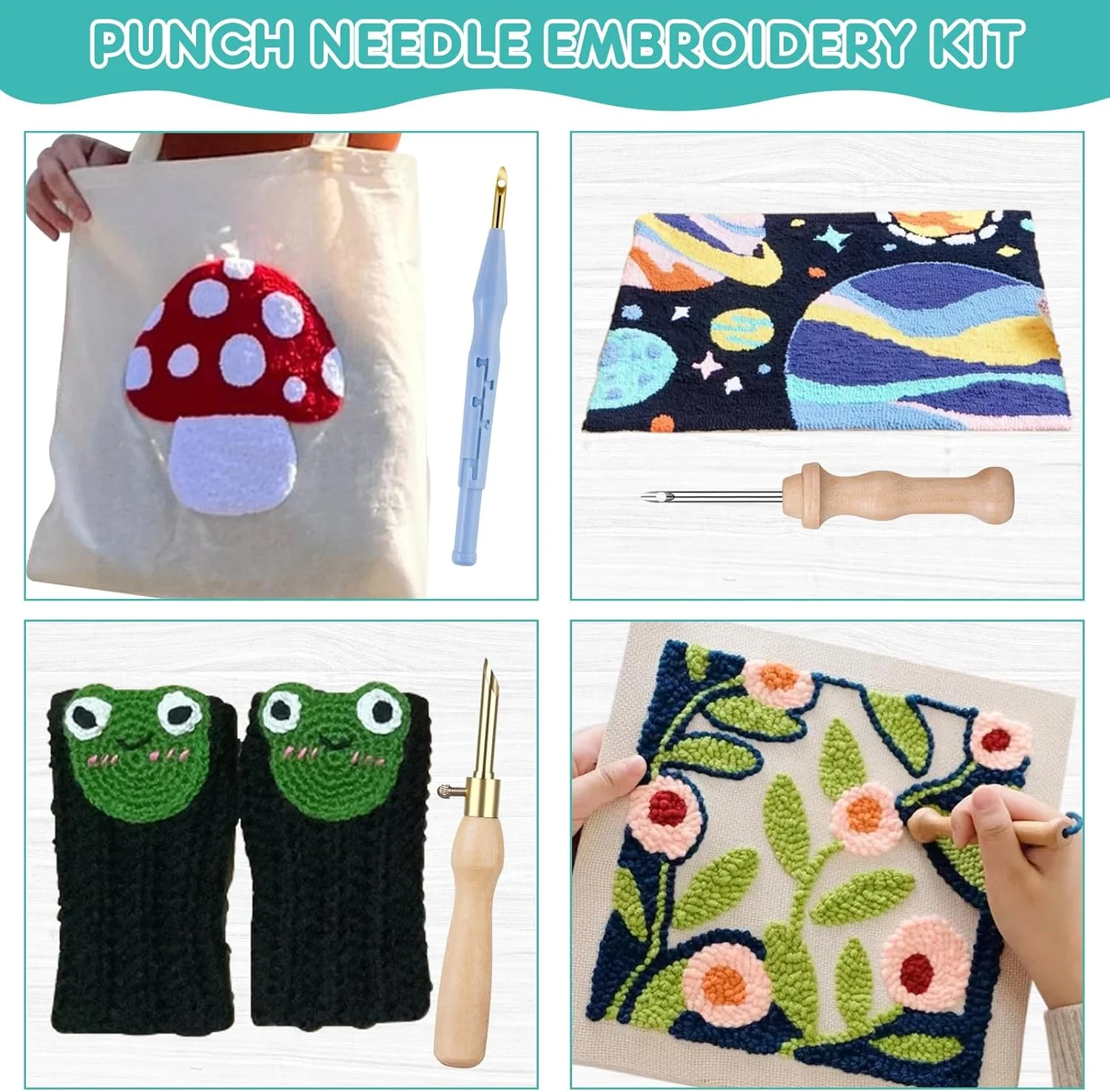 ست سوزن گلدوزی 30 عددی، سوزن گلدوزی متنوع، سوزن پانچ دسته چوبی قابل تنظیم، سوزن گلدوزی، قلم محلول در آب، ابزار گلدوزی، ابزار بخیه متقاطع، مناسب برای مبتدیان یا استفاده گروهی