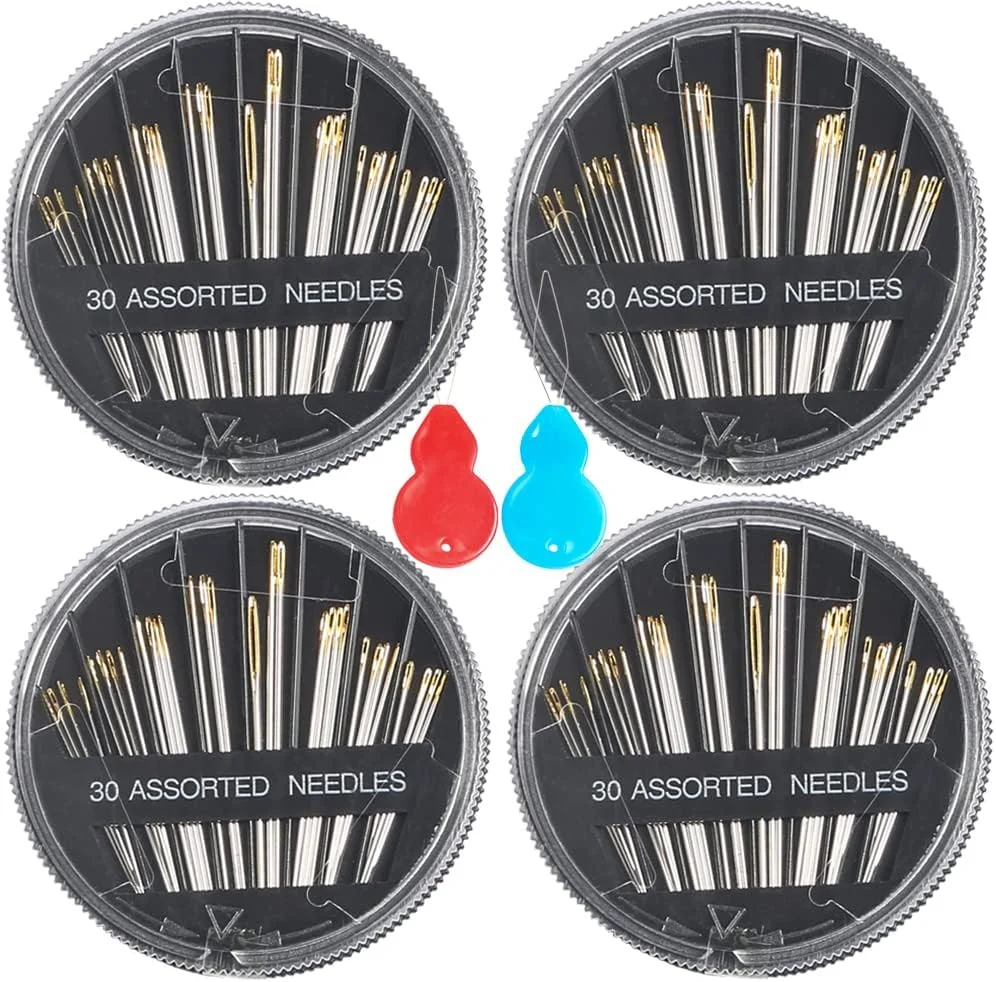 سوزن های خیاطی دستی ممتاز Eketirry، بسته 4 عددی 30 تایی سوزن های متنوع برای تعمیر خیاطی، 6 سایز مختلف سوزن خیاطی با 2 سوزن نخ کن (مشکی، 4) سوزن های خیاطی دستی ممتاز Eketirry، بسته 4 عددی 30 تایی سوزن های متنوع برای تعمیر خیاطی، 6 سایز مختلف سوزن خیاطی با 2 سوزن نخ کن (مشکی، 4)