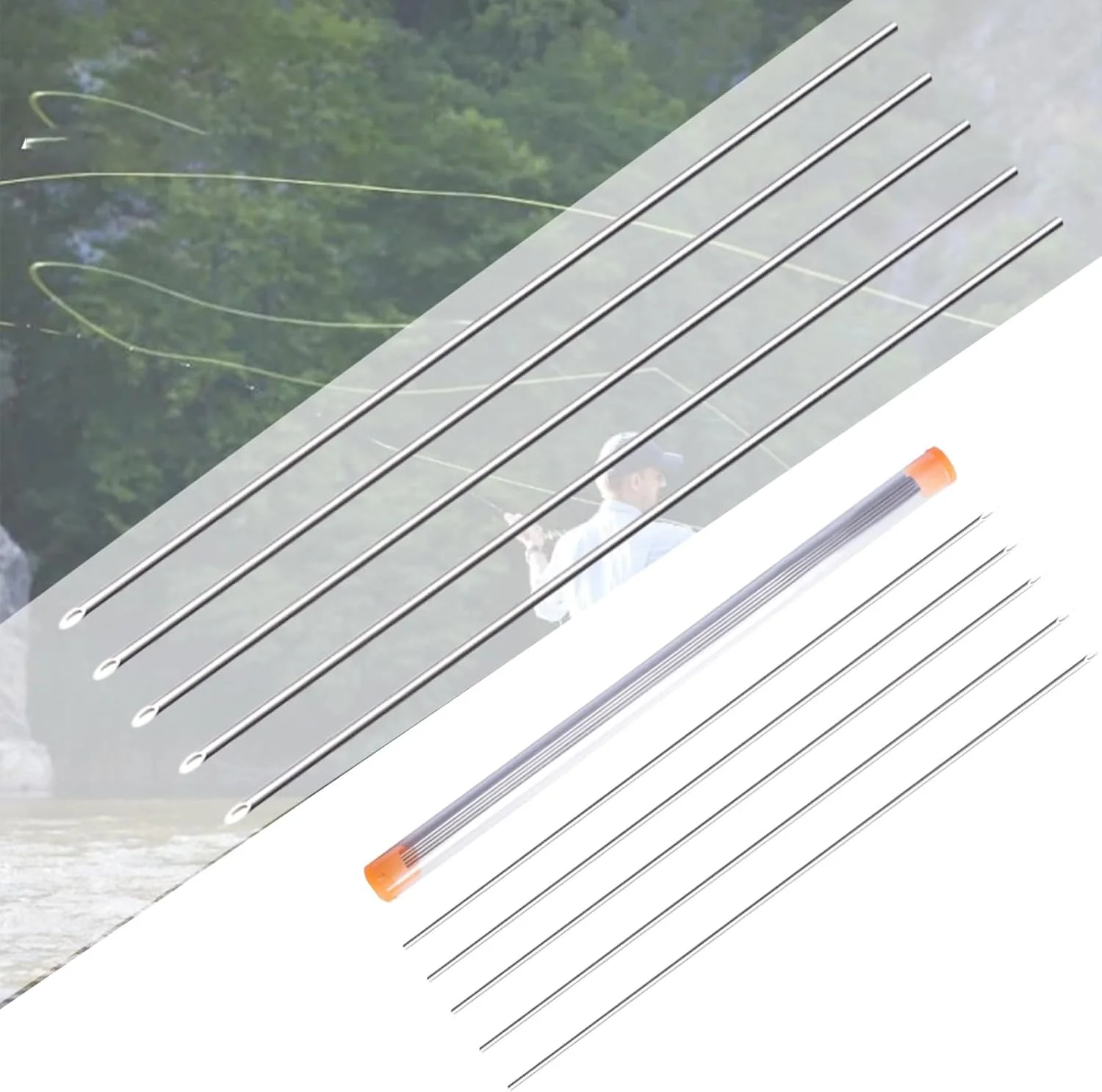 ست 5 عددی سوزن کرم خاکی توخالی، ابزار سوراخکاری و طعمه گذاری استیل ضد زنگ برای تجهیزات ماهیگیری