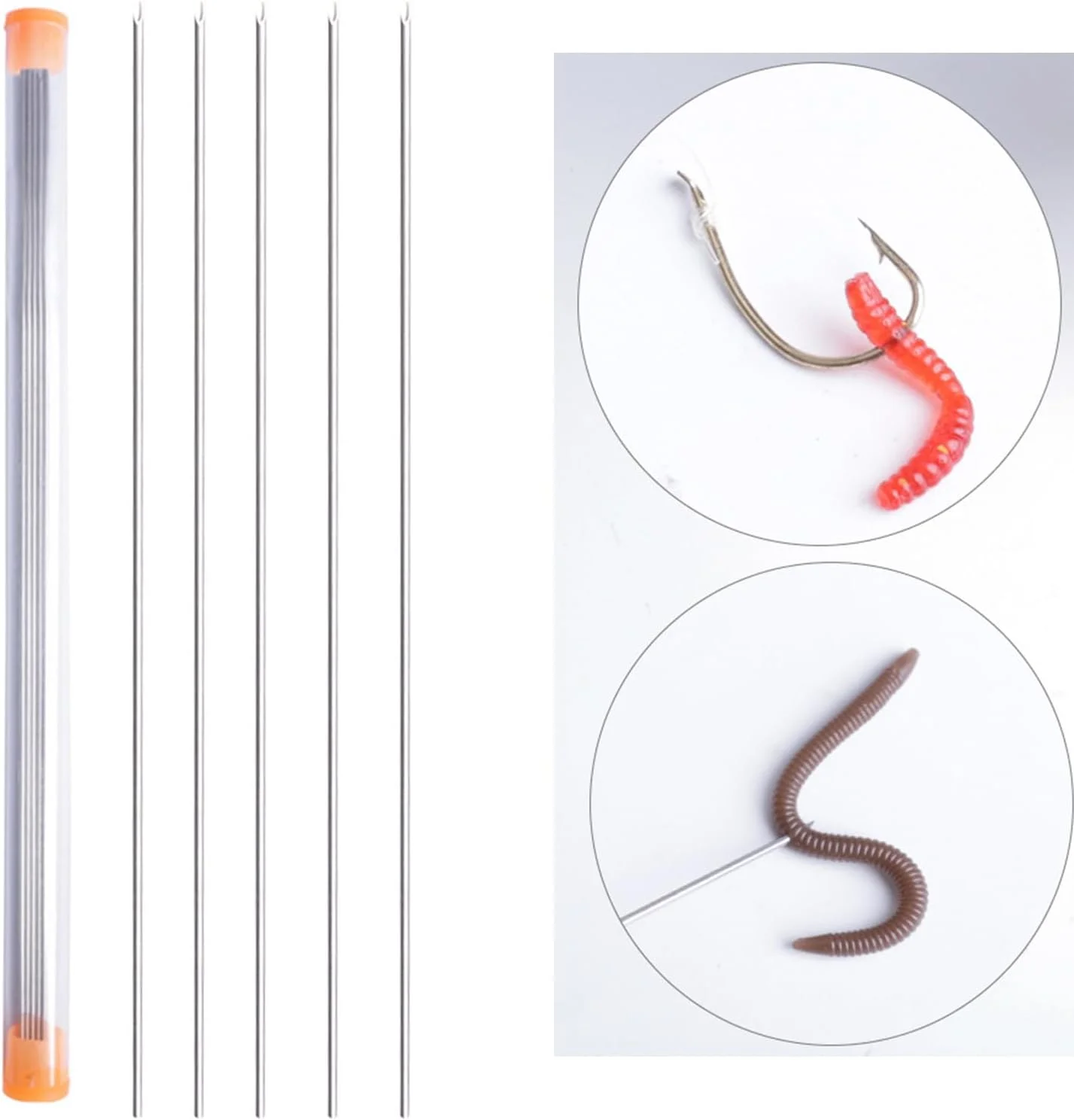 ست 5 عددی سوزن کرم خاکی توخالی، ابزار سوراخکاری و طعمه گذاری استیل ضد زنگ برای تجهیزات ماهیگیری