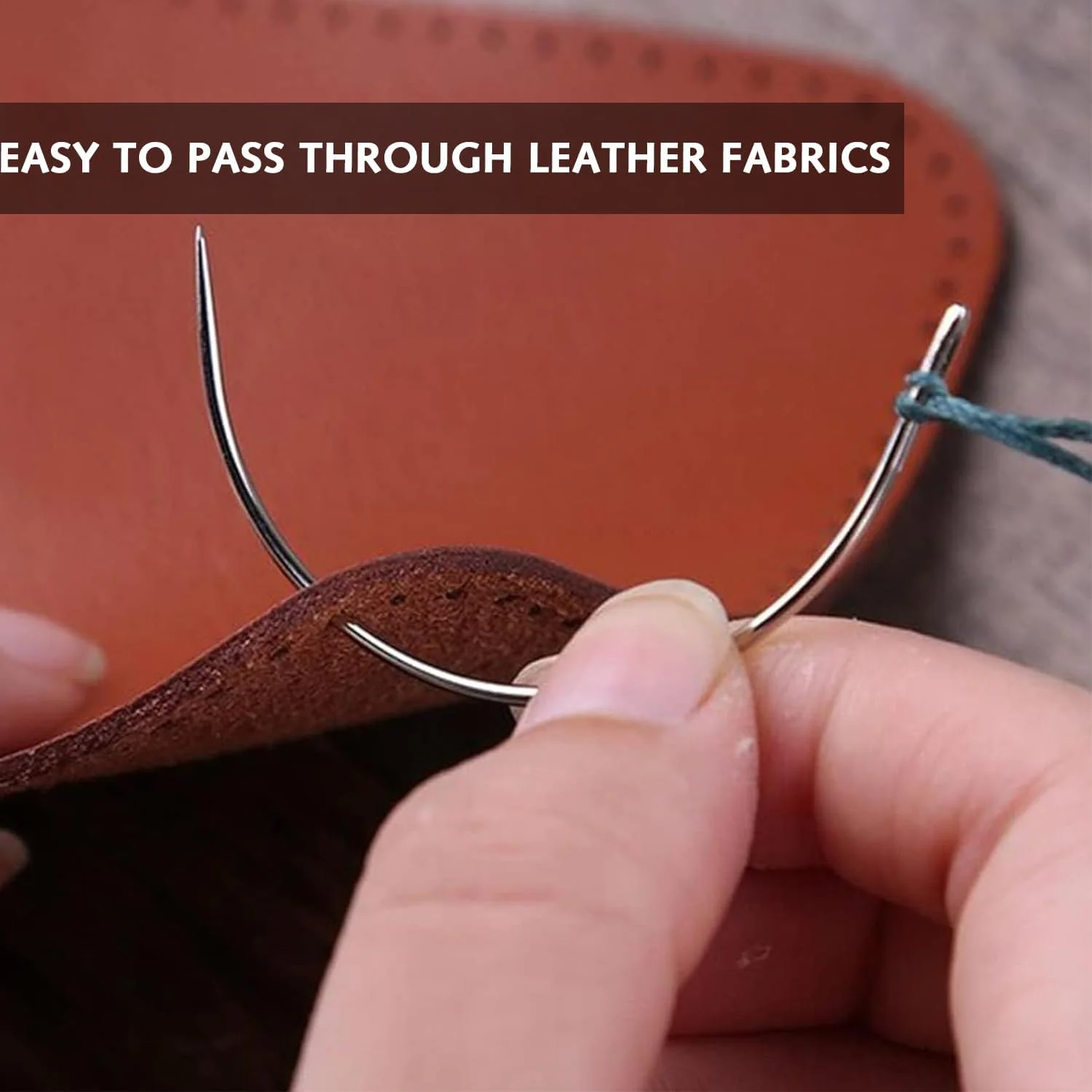 ست تعمیر سوزن های خمیده برای سوزن های خیاطی خمیده، سوزن های خمیده برای کلاه گیس (شکل C)، ست سوزن زین چرمی گرد با سوزن های خمیده (3.5 سانتی متر، 4 سانتی متر، 4.5 سانتی متر، 5.3 سانتی متر)