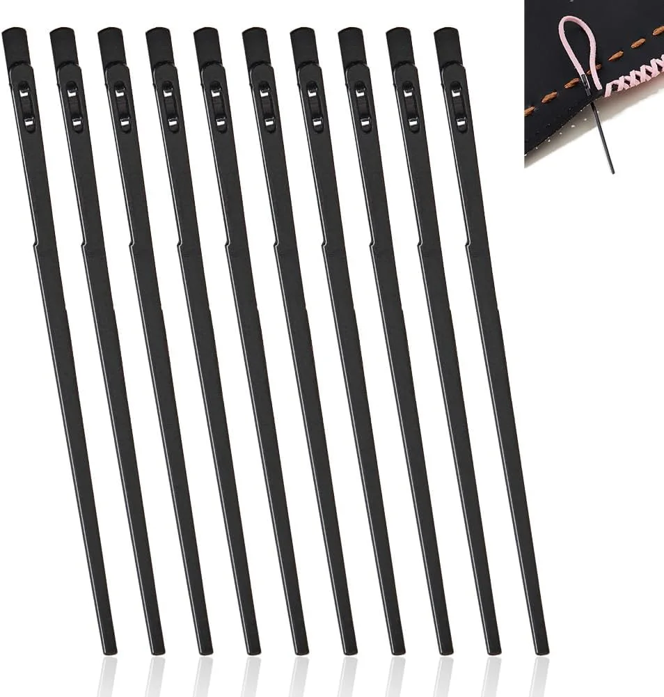 آهندمیکر 10 عدد سوزن چرمی دوزی، 2.2 اینچ طول، سوزن های بافتنی دستی تک سوراخ فولادی بادوام، ابزار نخ کشی دستی برای تعمیرات چرم دوزی، بافت کیف، ساخت صنایع دستی DIY آهندمیکر 10 عدد سوزن چرمی دوزی، 2.2 اینچ طول، سوزن های بافتنی دستی تک سوراخ فولادی بادوام، ابزار نخ کشی دستی برای تعمیرات چرم دوزی، بافت کیف، ساخت صنایع دستی DIY