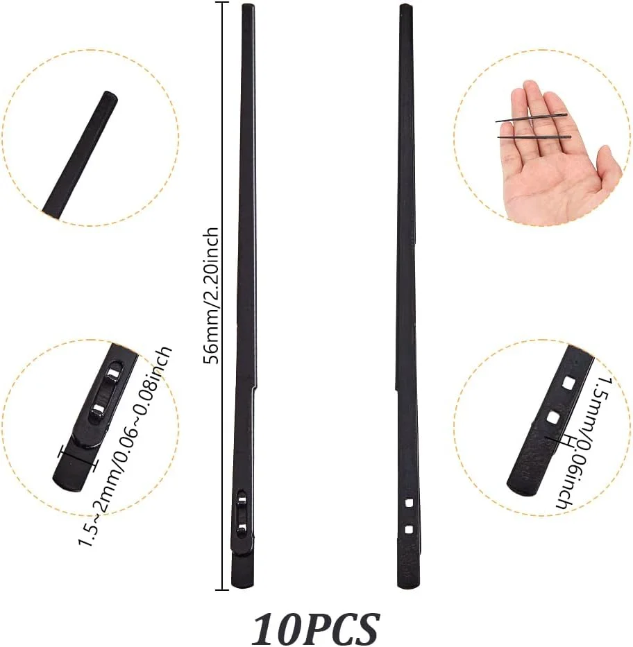 آهندمیکر 10 عدد سوزن چرمی دوزی، 2.2 اینچ طول، سوزن های بافتنی دستی تک سوراخ فولادی بادوام، ابزار نخ کشی دستی برای تعمیرات چرم دوزی، بافت کیف، ساخت صنایع دستی DIY