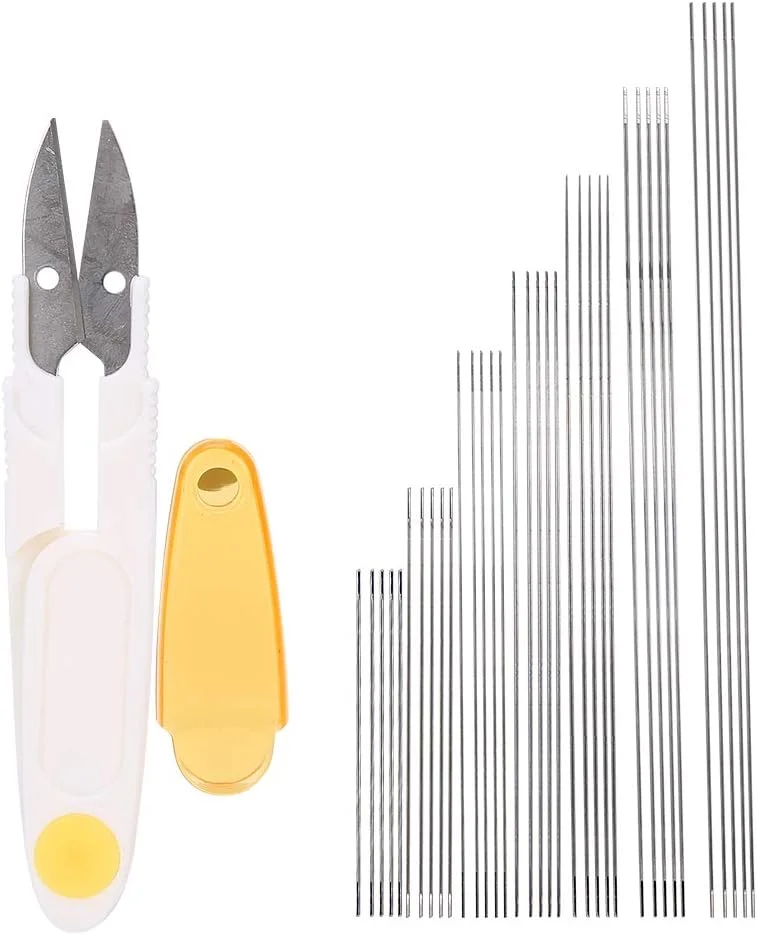 Tnfeeon سوزن مهره 35 عددی، سوزن مهرهزنی DIY با پینهای بازشونده میانی، کیت ابزار خیاطی جواهرات گردنبند دستساز برای ساخت دستبند و جواهرات Tnfeeon سوزن مهره 35 عددی، سوزن مهرهزنی DIY با پینهای بازشونده میانی، کیت ابزار خیاطی جواهرات گردنبند دستساز برای ساخت دستبند و جواهرات
