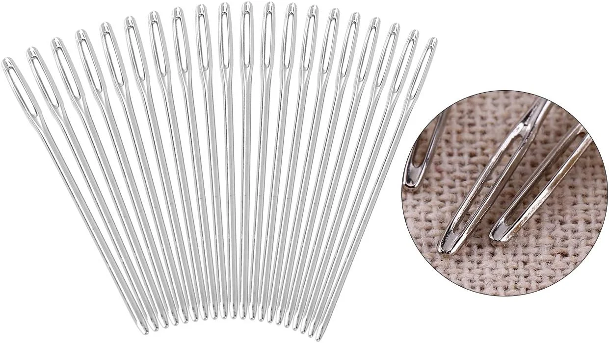 سوزن های گلدوزی فلزی برای خیاطی دستی، سوزن چشم بزرگ، برای خیاطی، گلدوزی، پرداخت نهایی قلاب بافی خانگی