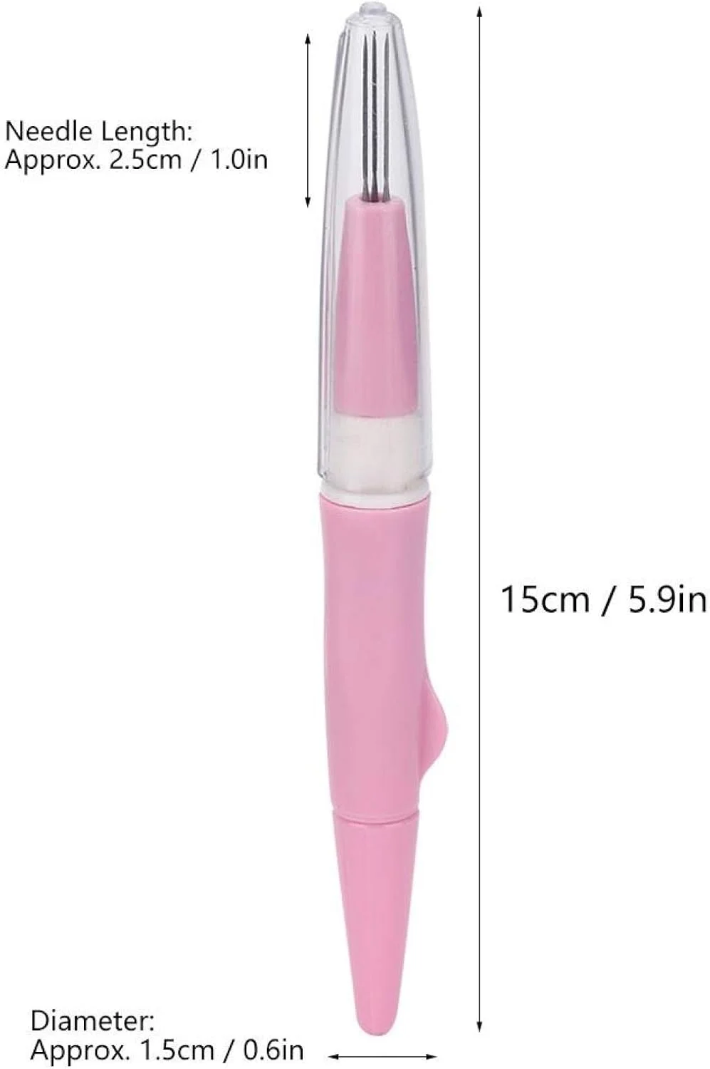 ابزار نمد دوزی 3 سوزنه مدل قلمی، ابزار پانچ نمد دوزی قابل حمل، قلم سوزن نمد دوزی DIY، ابزار ساخت صنایع دستی، لوازم خیاطی (صورتی)