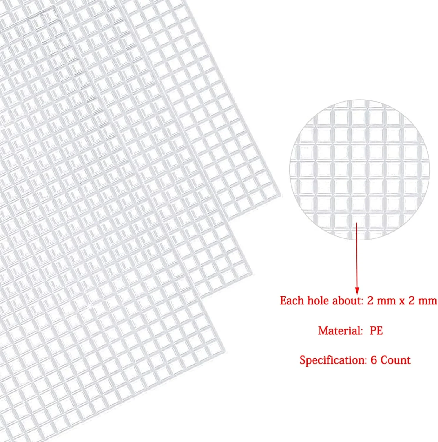 بسته 5 عددی بوم پلاستیکی مشبک سفید سیمان با 4 سوزن پلاستیکی برای پروژه های صنایع دستی و خیاطی با کودکان، گلدوزی، نخ گلدوزی، بافندگی، پروژه های قلاب بافی (5 قطعه 50 × 33 سانتی متر)