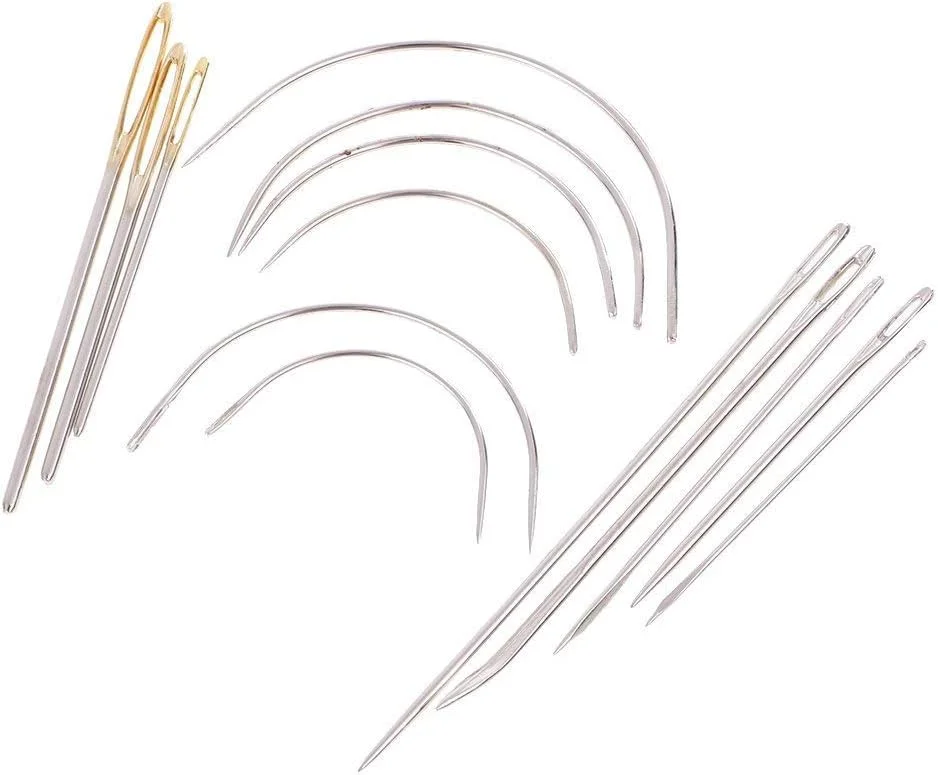 کیت تعمیرات روکش مبلمان Tenlacum، 50 متر نخ جین روکش بسیار قوی در 10 رنگ و کیت 14 عددی سوزن های چرمی و فرش دوزی دستی سنگین و متنوع