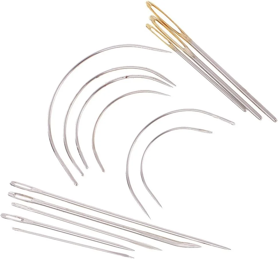 کیت تعمیرات روکش مبلمان Tenlacum، 50 متر نخ جین روکش بسیار قوی در 10 رنگ و کیت 14 عددی سوزن های چرمی و فرش دوزی دستی سنگین و متنوع