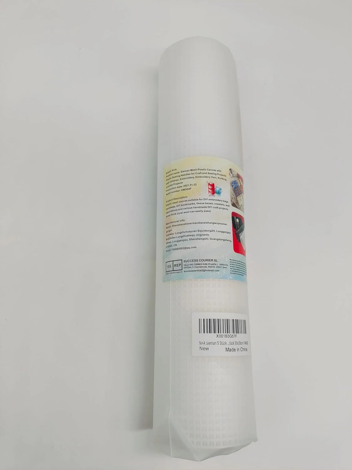 بسته 5 عددی بوم پلاستیکی مشبک سفید سیمان با 4 سوزن پلاستیکی برای پروژه های صنایع دستی و خیاطی با کودکان، گلدوزی، نخ گلدوزی، بافندگی، پروژه های قلاب بافی (5 قطعه 50 × 33 سانتی متر)