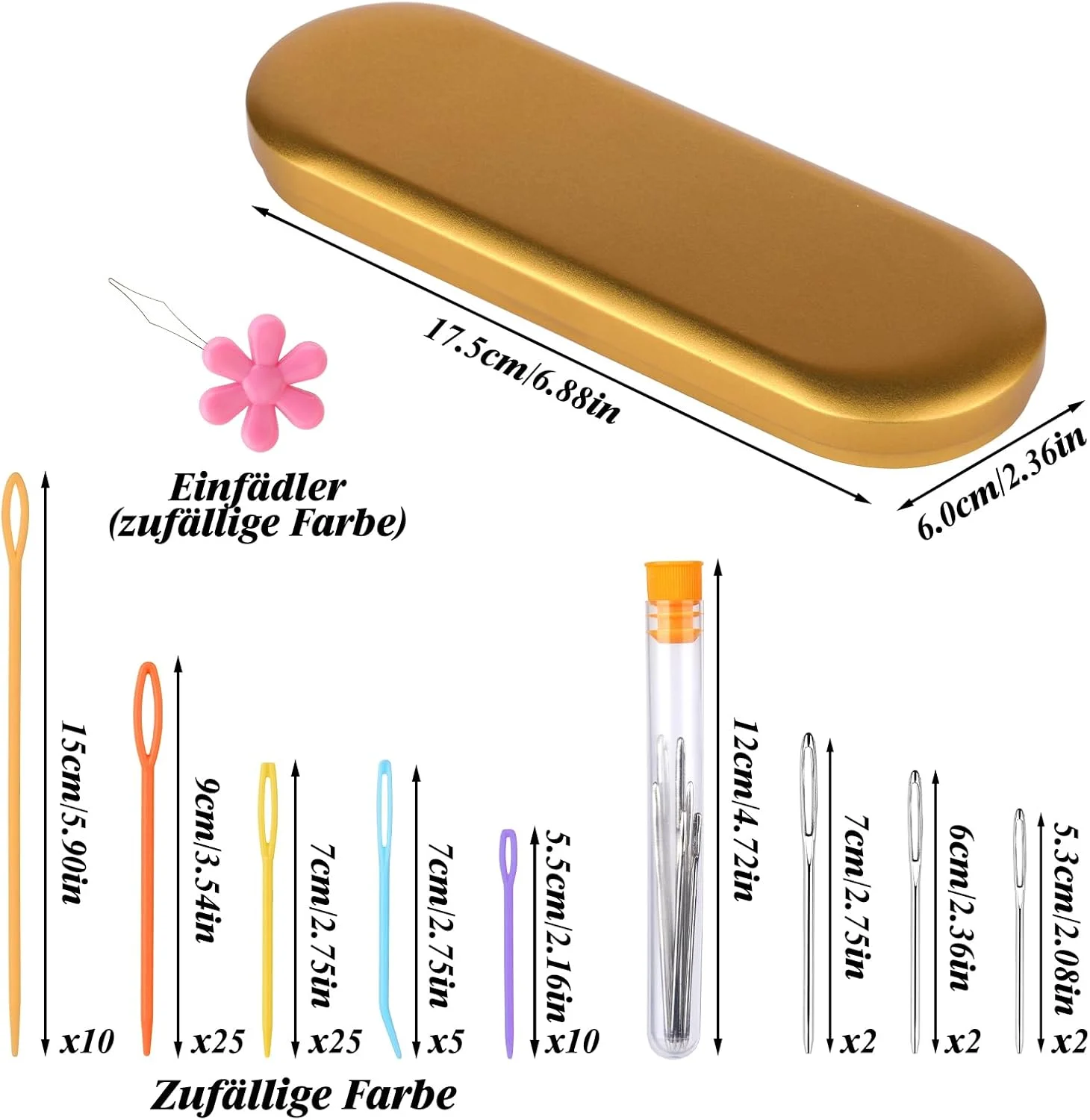 مجموعه سوزن خیاطی داکسیرو، 70 عدد سوزن خیاطی پلاستیکی و 6 عدد سوزن کند، سوزن خیاطی، سوزن بافندگی ایمنی با جعبه نگهداری برای خیاطی DIY، پروژه سوزن صنایع دستی دست ساز