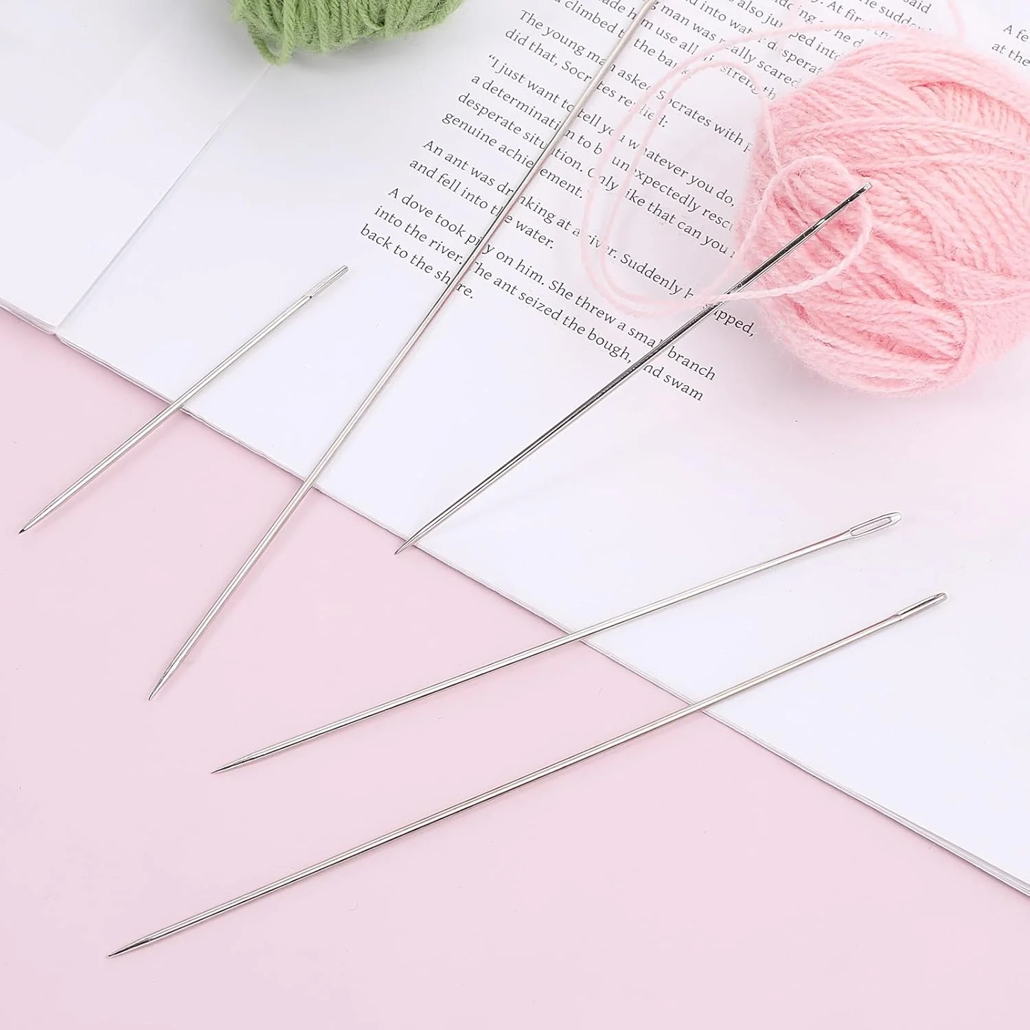 بسته 20 عددی سوزن های لحاف دوزی بلند 7.5/10/12.5/15/17.5 سانتی متری، سوزن های خیاطی بلند با سوراخ بزرگ، سوزن روکش مبلمان با سوراخ بزرگ، سوزن روکش مبلمان، سوزن تشک، سوزن بزرگ برای دوخت چرم