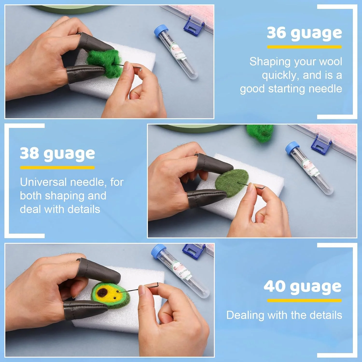 ابزار سوزنزنی پشم داکسیرو، کیت ابزار سوزنزنی پشم با سوزنهای نمدی در 3 سایز و دسته چوبی 1/8 سوزنی برای لوازم سوزنزنی نمدی مبتدی یا حرفهای (سبز) ابزار سوزنزنی پشم داکسیرو، کیت ابزار سوزنزنی پشم با سوزنهای نمدی در 3 سایز و دسته چوبی 1/8 سوزنی برای لوازم سوزنزنی نمدی مبتدی یا حرفهای (سبز)