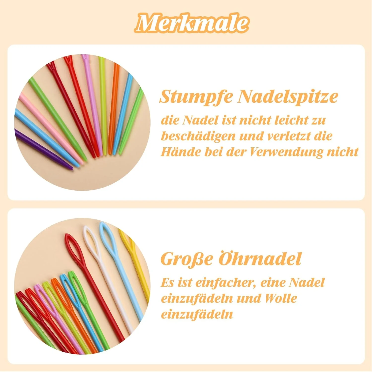 مجموعه سوزن خیاطی داکسیرو، 70 عدد سوزن خیاطی پلاستیکی و 6 عدد سوزن کند، سوزن خیاطی، سوزن بافندگی ایمنی با جعبه نگهداری برای خیاطی DIY، پروژه سوزن صنایع دستی دست ساز