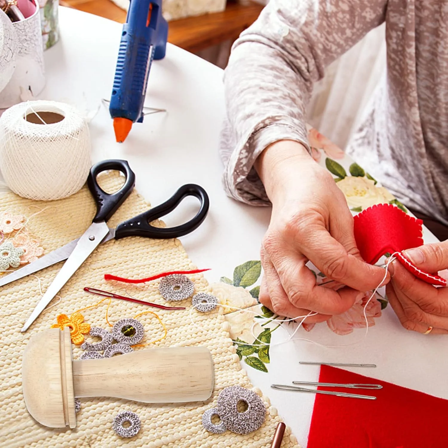 ست ابزار قارچ رفوگری، ابزار چوبی خیاطی برای تعمیر و وصله کردن با مجموعه سوزن های خیاطی، سوزن های کوبلن نوک تیز و خمیده، مجموعه نخ برای جوراب، لباس، خیاطی دستی خانگی، هدیه ای برای مادر ست ابزار قارچ رفوگری، ابزار چوبی خیاطی برای تعمیر و وصله کردن با مجموعه سوزن های خیاطی، سوزن های کوبلن نوک تیز و خمیده، مجموعه نخ برای جوراب، لباس، خیاطی دستی خانگی، هدیه ای برای مادر
