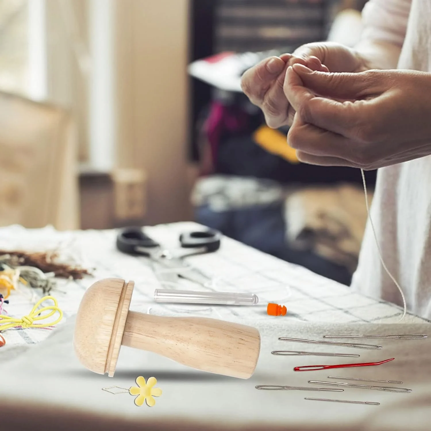 ست ابزار قارچ رفوگری، ابزار چوبی خیاطی برای تعمیر و وصله کردن با مجموعه سوزن های خیاطی، سوزن های کوبلن نوک تیز و خمیده، مجموعه نخ برای جوراب، لباس، خیاطی دستی خانگی، هدیه ای برای مادر ست ابزار قارچ رفوگری، ابزار چوبی خیاطی برای تعمیر و وصله کردن با مجموعه سوزن های خیاطی، سوزن های کوبلن نوک تیز و خمیده، مجموعه نخ برای جوراب، لباس، خیاطی دستی خانگی، هدیه ای برای مادر