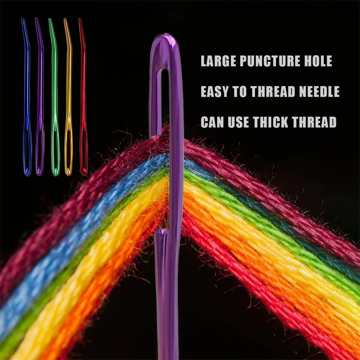 10 عدد سوزن کاموا، سوزن لحاف دوزی کاموا، سوزن های خمیده برای قلاب بافی، سوزن های خیاطی برای خیاطی با دست، چشم بزرگ برای لحاف دوزی، دوخت پشم، بافندگی، رفوگری