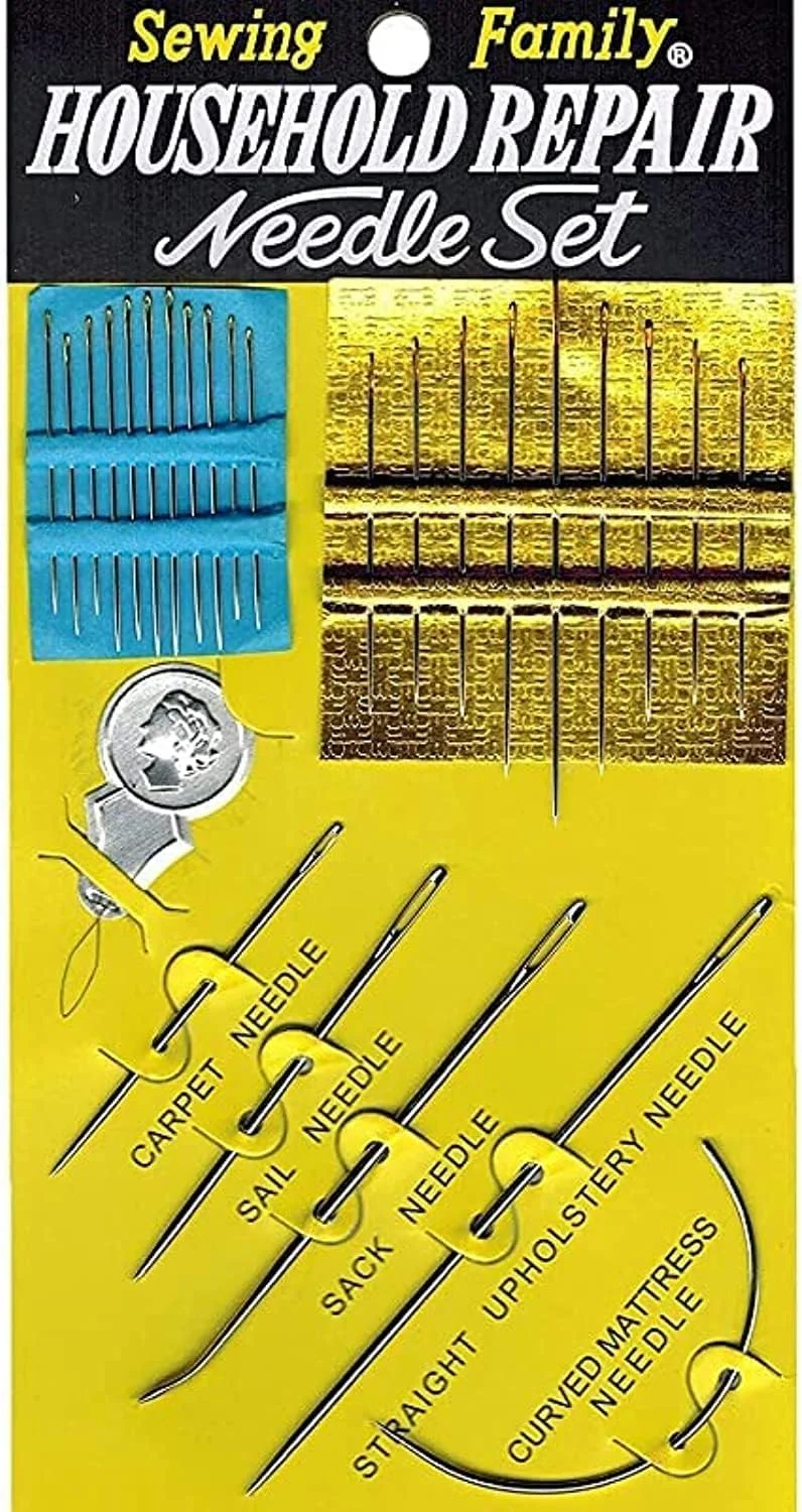 Cybrix - یک بسته - مجموعه کامل سوزن تعمیر دستی خانگی 27 عددی برای گلدوزی، خیاطی و غیره